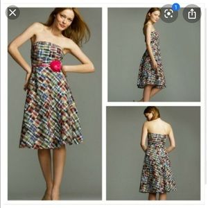 J. Crew Strapless Madras Dress